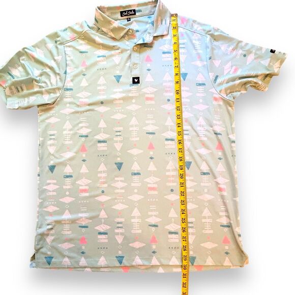 Bad Birdie Polo Shirt Mens XL Retro Print Performance Golf Bowling Stretch - Picture 9 of 12